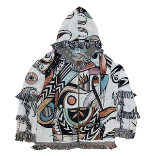 'Birds of Paradise' Woven Zip Up Hoodie